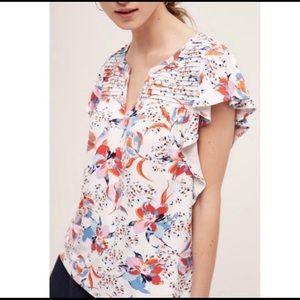 Anthropologie Meadow Rue floral top